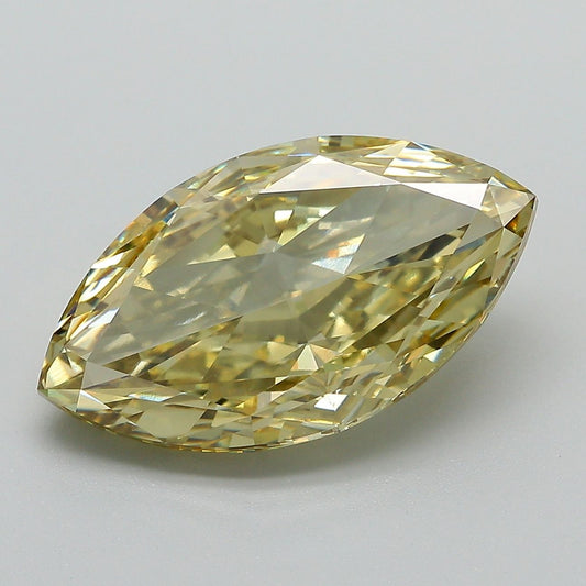 Lab-Grown Marquise Diamond - 6.22 Carats, Fancy Intense Yellow Color, VVS2 Clarity - Certified by IGI - Report Number: LG683583157