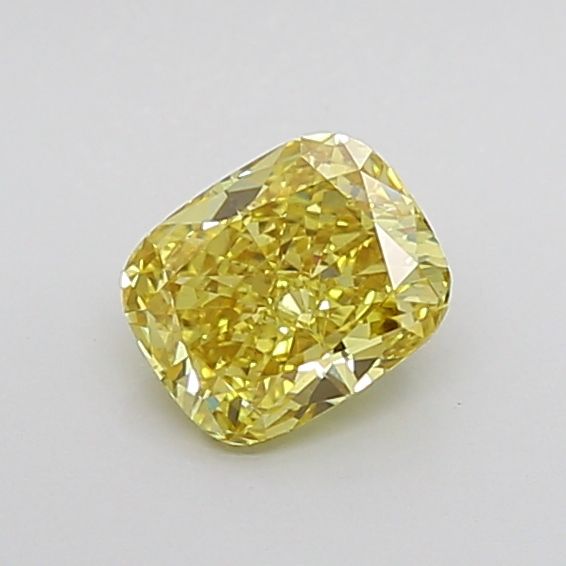 Lab-Grown Cushion Diamond - 1.01 Carats, Fancy Intense Yellow Color, VS1 Clarity - Certified by IGI - Report Number: LG651410859