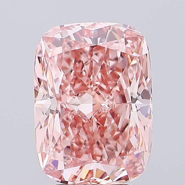 Lab-Grown Cushion Diamond - 5.02 Carats, Fancy Vivid Pink Color, VS1 Clarity - Certified by IGI - Report Number: LG654485379