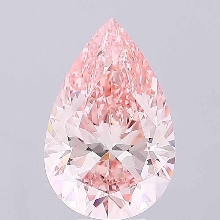 Lab-Grown Pear Diamond - 7.58 Carats, Fancy Intense Pink Color, VS1 Clarity - Certified by IGI - Report Number: LG683520661