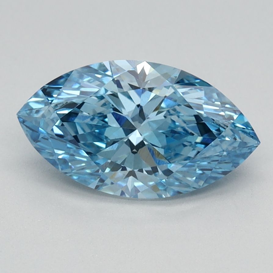 Lab-Grown Marquise Diamond - 1.09 Carats, Fancy Vivid Blue Color, VS1 Clarity - Certified by IGI - Report Number: LG613350790