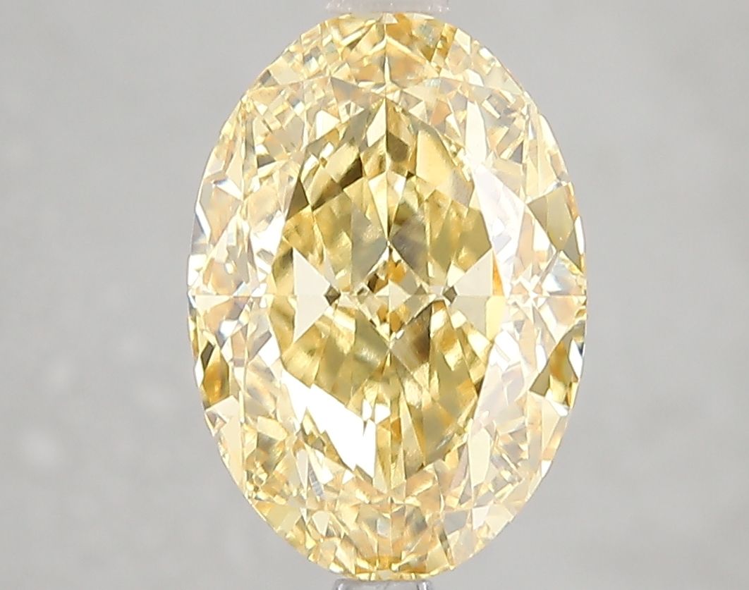 Lab-Grown Oval Diamond - 4.1 Carats, Fancy Vivid Yellow Color, VVS2 Clarity - Certified by IGI - Report Number: LG660453390
