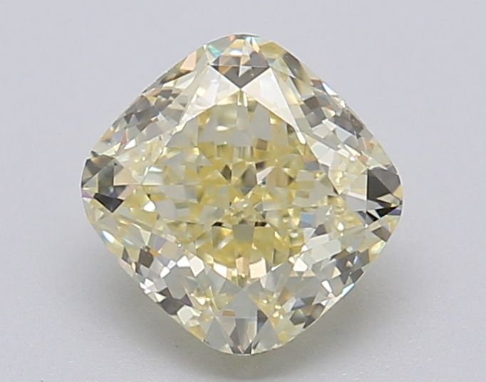 Lab-Grown Cushion Diamond - 1.04 Carats, Fancy Yellow Color, VVS2 Clarity - Certified by IGI - Report Number: LG610345360