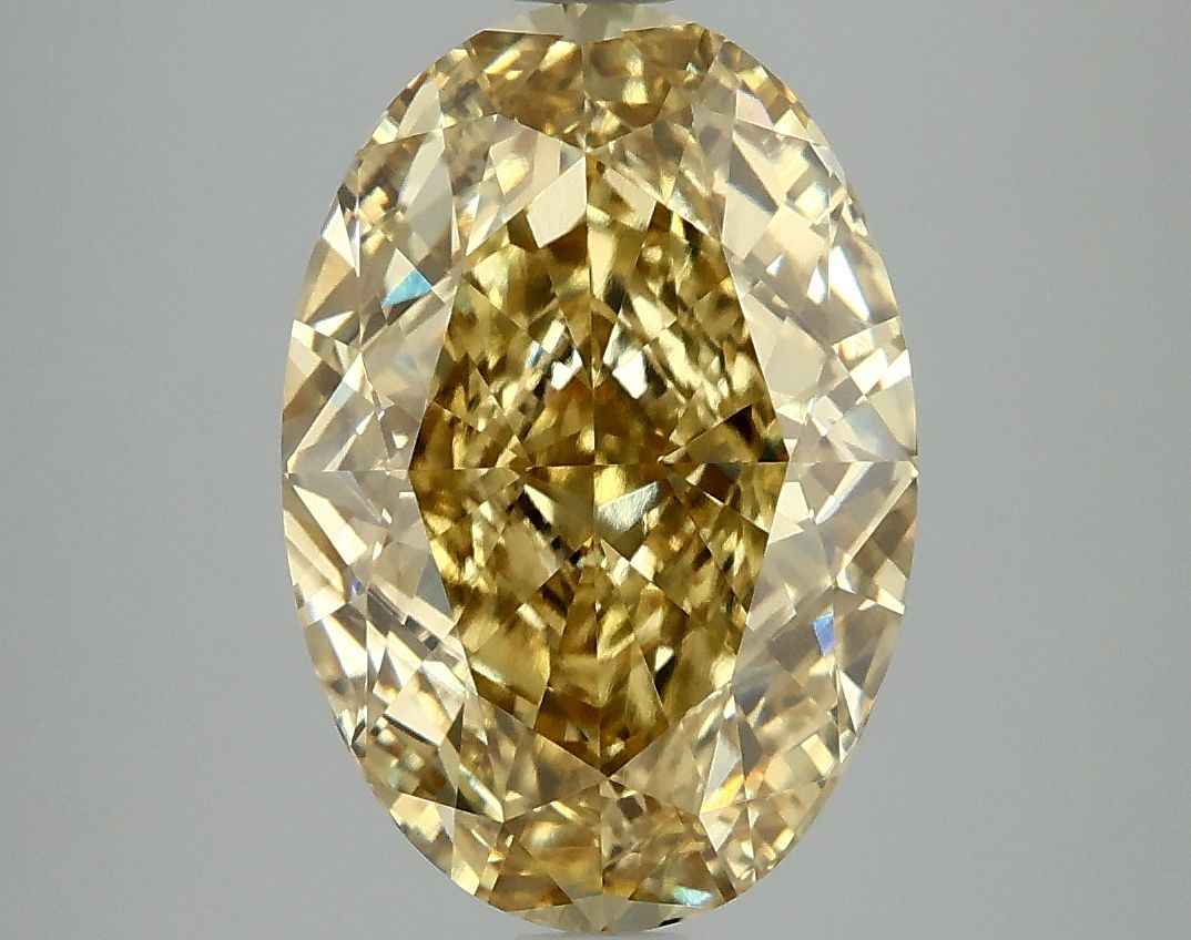 Lab-Grown Oval Diamond - 4.97 Carats, Fancy Vivid Yellow Color, VS2 Clarity - Certified by IGI - Report Number: LG660418664