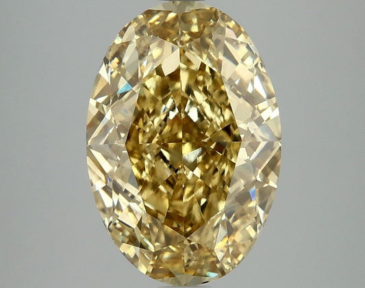 Lab-Grown Oval Diamond - 4.97 Carats, Fancy Vivid Yellow Color, VS2 Clarity - Certified by IGI - Report Number: LG660418664