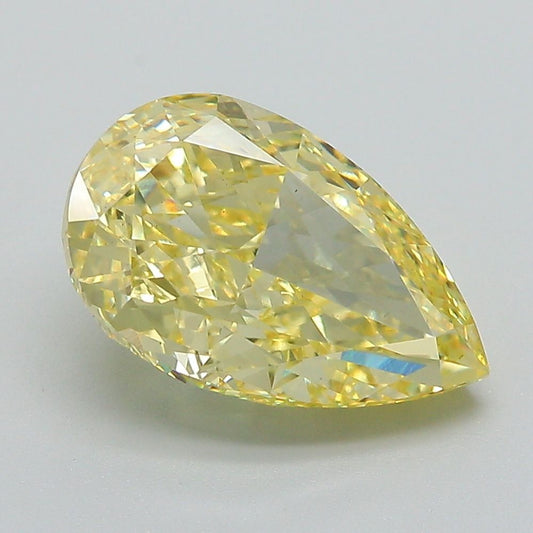 Lab-Grown Pear Diamond - 3.48 Carats, Fancy Intense Yellow Color, VS1 Clarity - Certified by IGI - Report Number: LG662417047