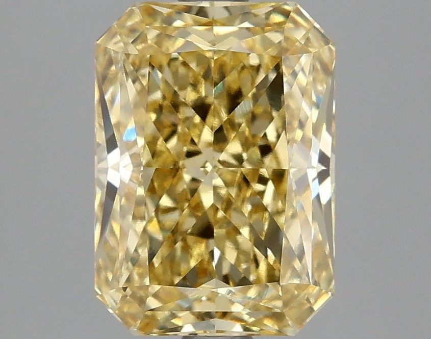 Lab-Grown Radiant Diamond - 3.07 Carats, Fancy Vivid Yellow Color, VVS2 Clarity - Certified by IGI - Report Number: LG662416068