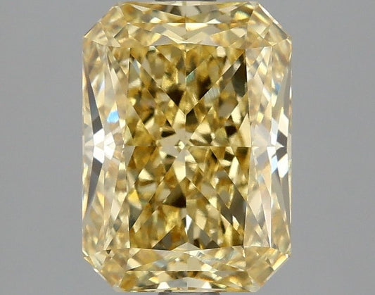 Lab-Grown Radiant Diamond - 3.07 Carats, Fancy Vivid Yellow Color, VVS2 Clarity - Certified by IGI - Report Number: LG662416068