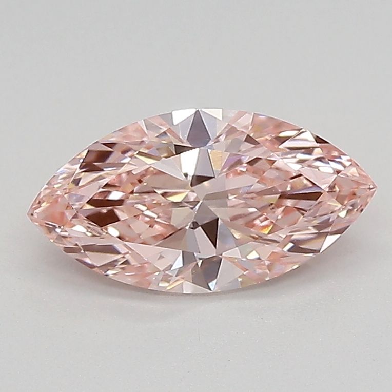 Lab-Grown Marquise Diamond - 0.88 Carats, Fancy Intense Pink Color, VVS2 Clarity - Certified by IGI - Report Number: LG683527384