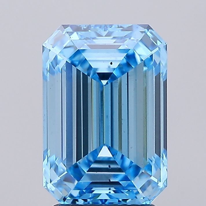 Lab-Grown Emerald Diamond - 3.09 Carats, Fancy Vivid Blue Color, VS2 Clarity - Certified by IGI - Report Number: LG685563975