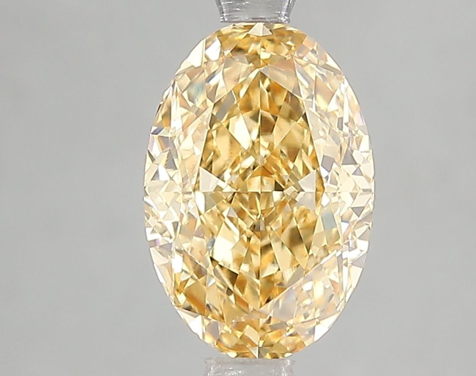 Lab-Grown Oval Diamond - 2.07 Carats, Fancy Vivid Yellow Color, VVS2 Clarity - Certified by IGI - Report Number: LG666430677