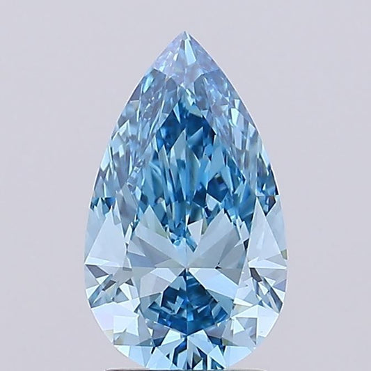 Lab-Grown Pear Diamond - 2.09 Carats, Fancy Vivid Blue Color, VS1 Clarity - Certified by IGI - Report Number: LG689506806