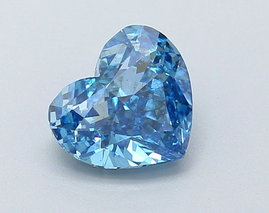 Lab-Grown Heart Diamond - 1.52 Carats, Fancy Vivid Blue Color, SI1 Clarity - Certified by IGI - Report Number: LG630448176