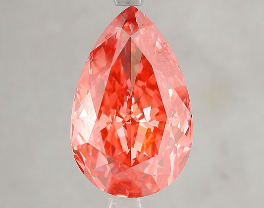 Lab-Grown Pear Diamond - 5.11 Carats, Fancy Vivid Red Color, VS2 Clarity - Certified by IGI - Report Number: LG666432326
