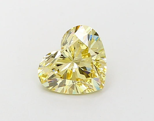 Lab-Grown Heart Diamond - 1.5 Carats, Fancy Intense Yellow Color, VS2 Clarity - Certified by IGI - Report Number: LG677539410