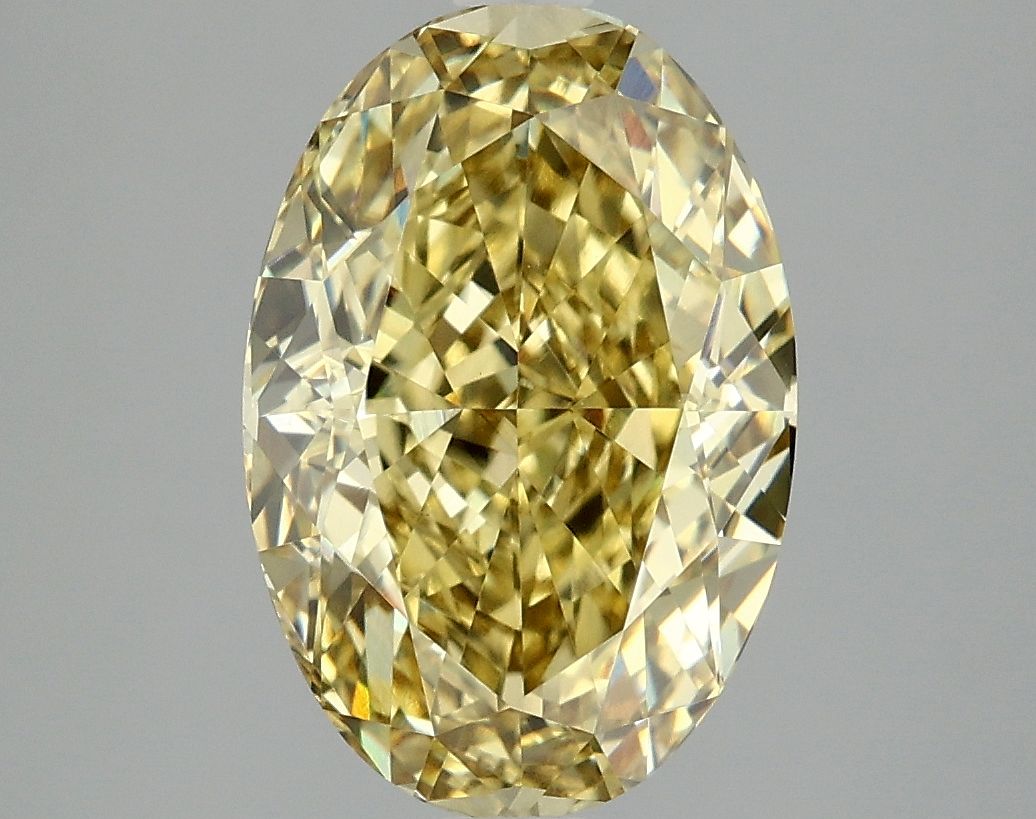 Lab-Grown Oval Diamond - 4.08 Carats, Fancy Intense Yellow Color, VVS2 Clarity - Certified by IGI - Report Number: LG667455739