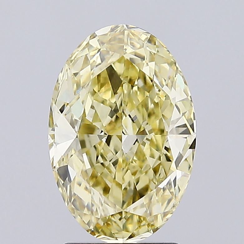 Lab-Grown Oval Diamond - 2.55 Carats, Fancy Intense Yellow Color, VVS2 Clarity - Certified by IGI - Report Number: LG654492769