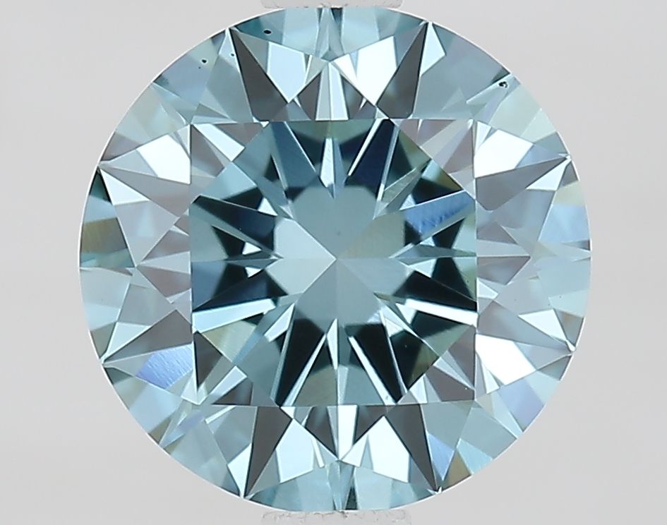 Lab-Grown Round Diamond - 1.6 Carats, Fancy Vivid Blue Color, VS1 Clarity - Certified by IGI - Report Number: LG675530178