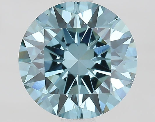 Lab-Grown Round Diamond - 1.6 Carats, Fancy Vivid Blue Color, VS1 Clarity - Certified by IGI - Report Number: LG675530178