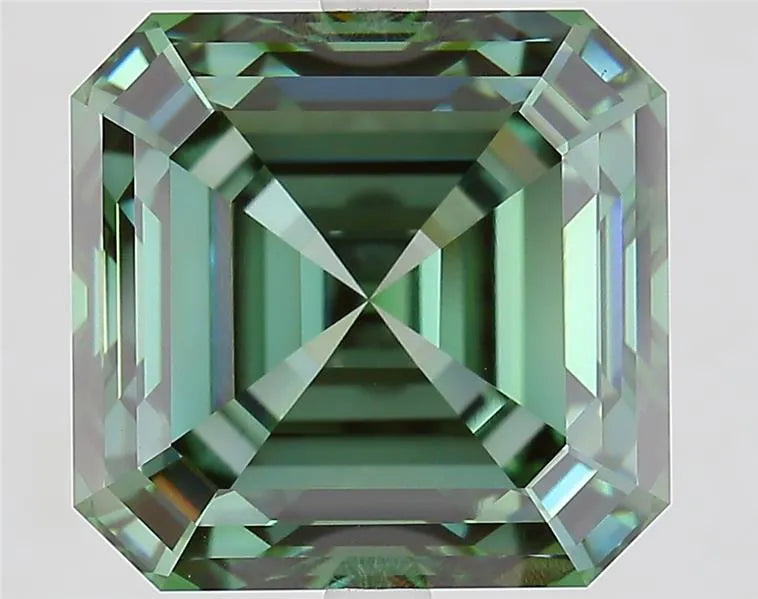 9.66ct Asscher Lab Grown Diamond (Colour Fancy Vivid Green, Clarity VVS2, IGI Certified)
