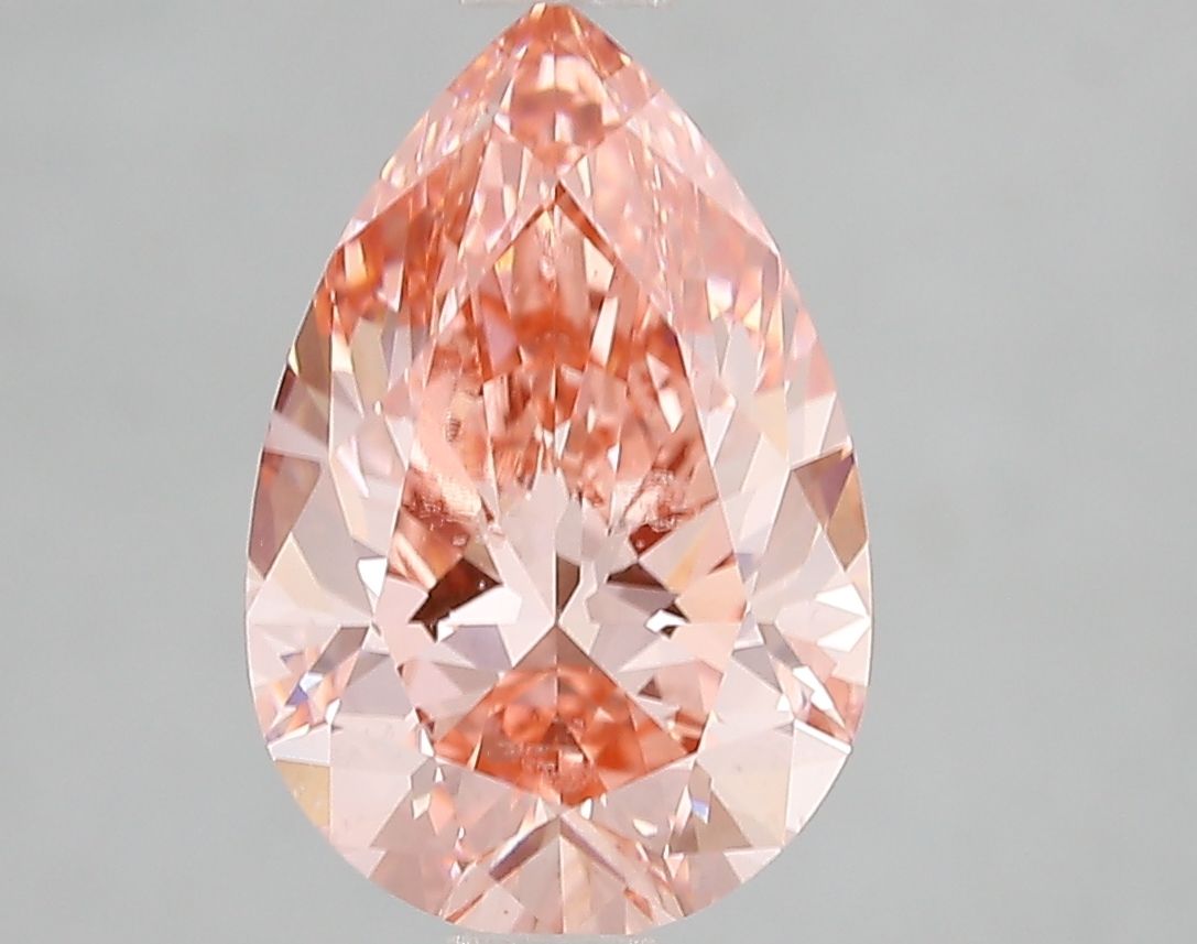 Lab-Grown Pear Diamond - 2.5 Carats, Fancy Vivid Pink Color, VVS2 Clarity - Certified by IGI - Report Number: LG662471688