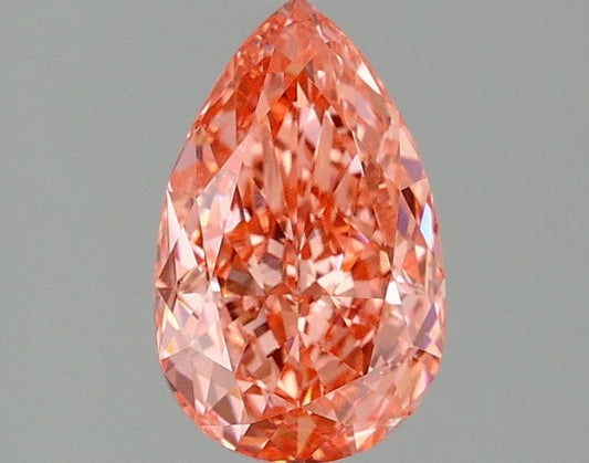 Lab-Grown Pear Diamond - 1.52 Carats, Fancy Vivid Pink Color, VVS2 Clarity - Certified by IGI - Report Number: LG677579212