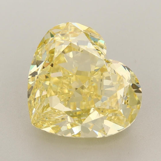 Lab-Grown Heart Diamond - 6.52 Carats, Fancy Vivid Yellow Color, VVS2 Clarity - Certified by IGI - Report Number: LG666407832