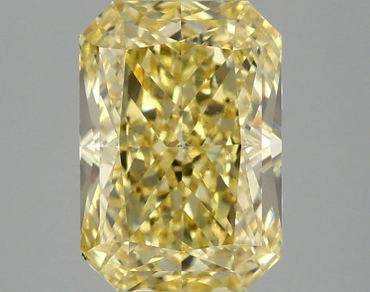 Lab-Grown Radiant Diamond - 3.01 Carats, Fancy Vivid Yellow Color, VS2 Clarity - Certified by IGI - Report Number: LG683577269