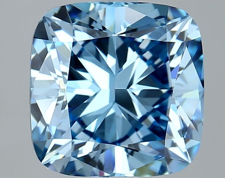 Lab-Grown Cushion Diamond - 2.51 Carats, Fancy Vivid Blue Color, VVS1 Clarity - Certified by IGI - Report Number: LG669461499