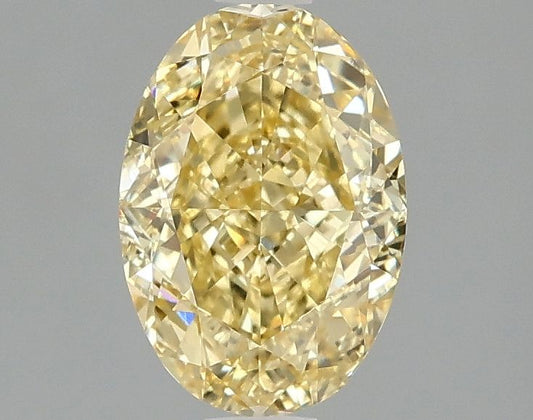 Lab-Grown Oval Diamond - 1.5 Carats, Fancy Vivid Yellow Color, VVS2 Clarity - Certified by IGI - Report Number: LG687524564