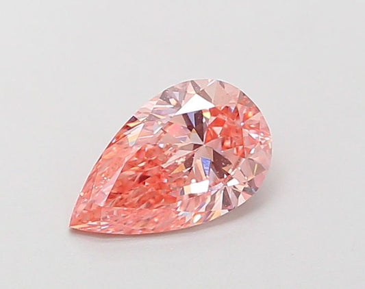 Lab-Grown Pear Diamond - 0.7 Carats, Fancy Vivid Pink Color, VS2 Clarity - Certified by IGI - Report Number: LG681586022