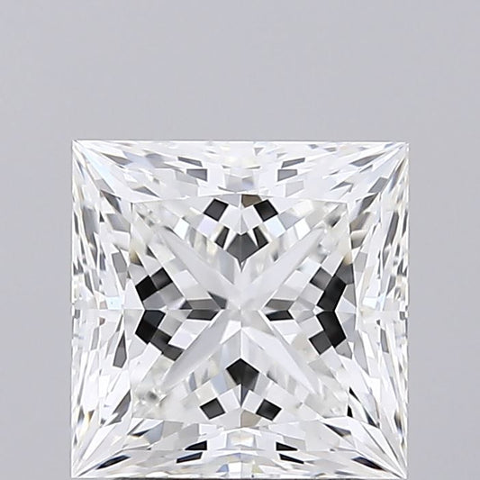 Lab-Grown Princess Diamond - 2.51 Carats, F Color, VVS2 Clarity - Certified by IGI - Report Number: LG640490901