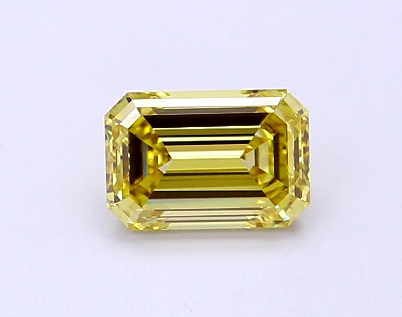 Lab-Grown Emerald Diamond - 1.0 Carats, Fancy Intense Yellow Color, VVS2 Clarity - Certified by IGI - Report Number: LG689541956