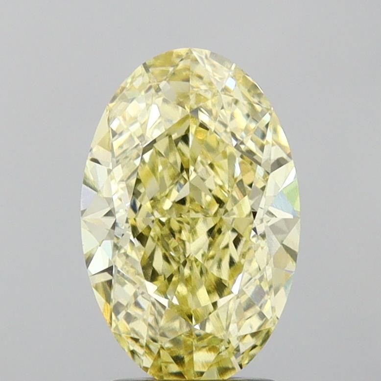 Lab-Grown Oval Diamond - 2.48 Carats, Fancy Intense Yellow Color, VVS2 Clarity - Certified by IGI - Report Number: LG680560336