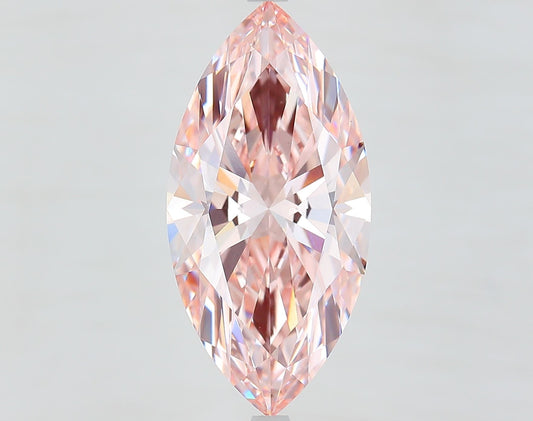 Lab-Grown Marquise Diamond - 7.1 Carats, Fancy Brownish Pink Color, VS1 Clarity - Certified by IGI - Report Number: LG623465871