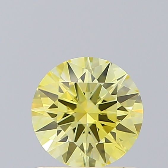 Lab-Grown Round Diamond - 0.67 Carats, Fancy Intense Yellow Color, VS1 Clarity - Certified by IGI - Report Number: LG620424334