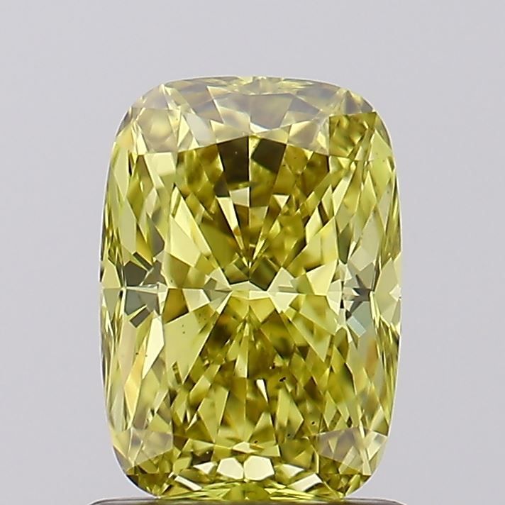 Lab-Grown Cushion Diamond - 1.01 Carats, Fancy Intense Brownish Yellow Color, VS2 Clarity - Certified by IGI - Report Number: LG595380221