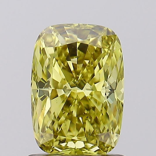 Lab-Grown Cushion Diamond - 1.01 Carats, Fancy Intense Brownish Yellow Color, VS2 Clarity - Certified by IGI - Report Number: LG595380221