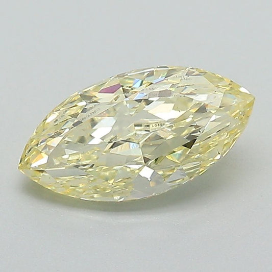 Lab-Grown Marquise Diamond - 1.24 Carats, Fancy Yellow Color, VS2 Clarity - Certified by IGI - Report Number: LG601333610