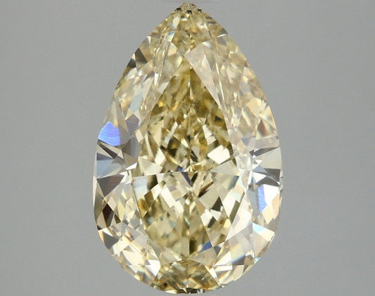 Lab-Grown Pear Diamond - 2.96 Carats, Fancy Intense Yellow Color, VS2 Clarity - Certified by IGI - Report Number: LG662416025