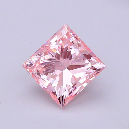 Lab-Grown Princess Diamond - 4.01 Carats, Fancy Intense Pink Color, VS2 Clarity - Certified by IGI - Report Number: LG539242496