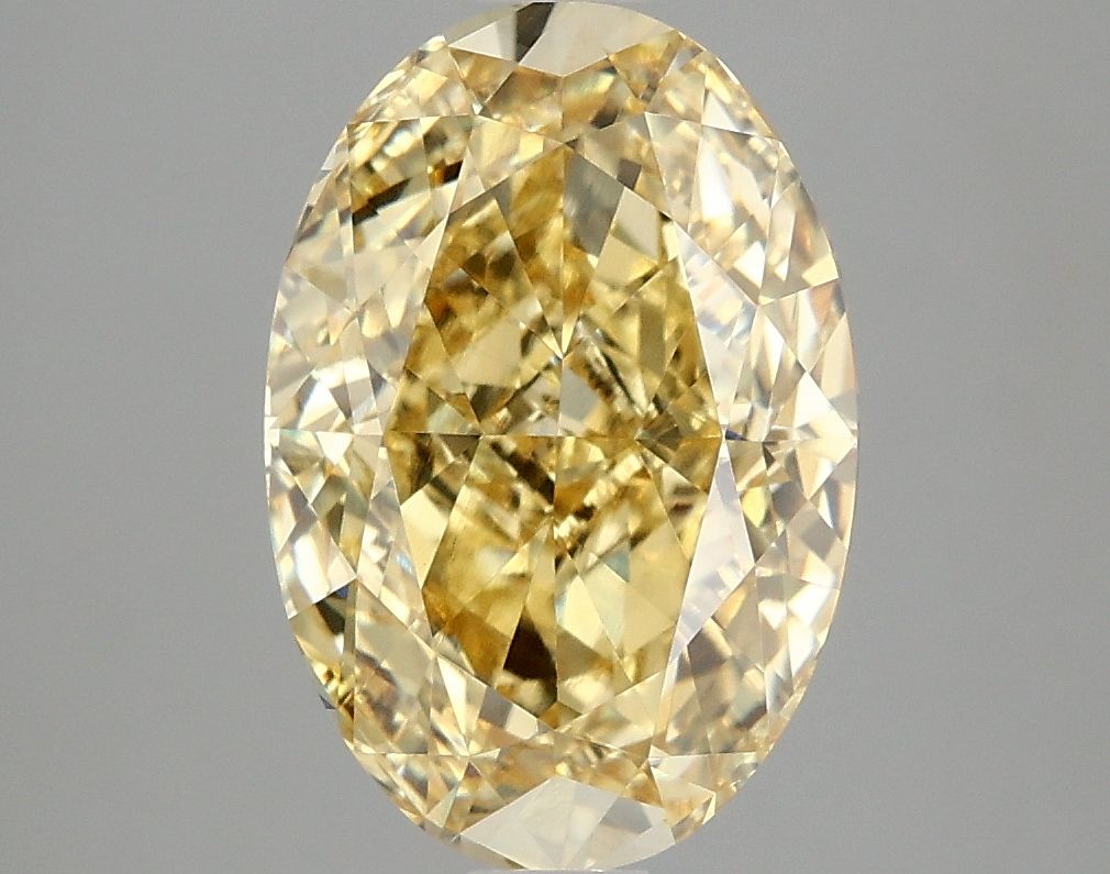 Lab-Grown Oval Diamond - 4.02 Carats, Fancy Intense Yellow Color, VVS2 Clarity - Certified by IGI - Report Number: LG665430736