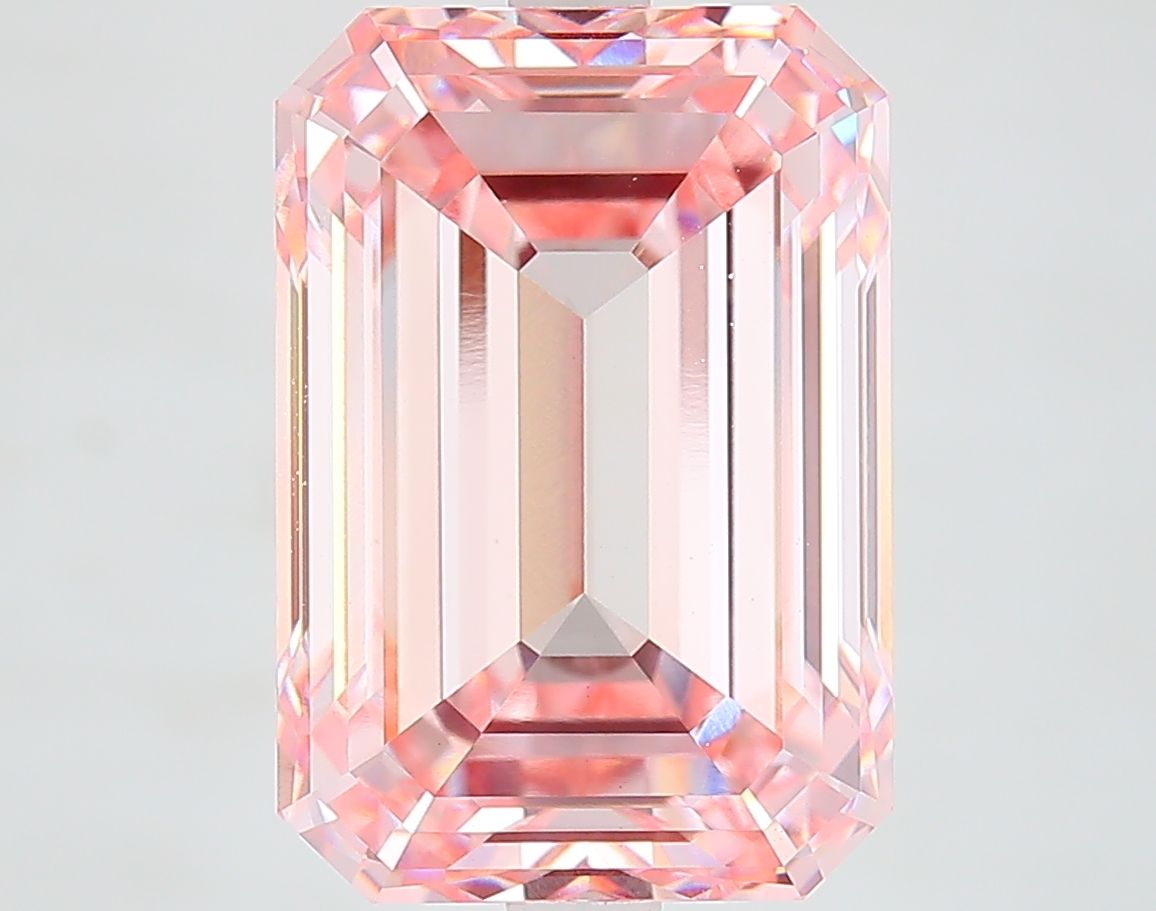 Lab-Grown Emerald Diamond - 7.6 Carats, Fancy Intense Pink Color, VVS2 Clarity - Certified by IGI - Report Number: LG633485399