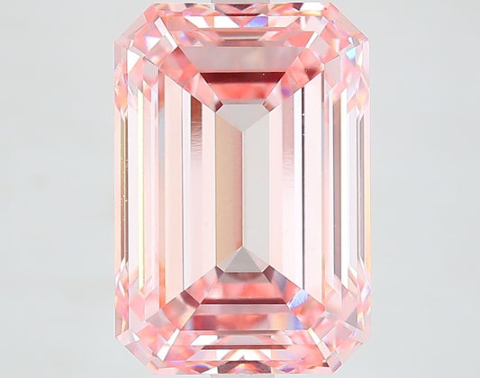 Lab-Grown Emerald Diamond - 7.6 Carats, Fancy Intense Pink Color, VVS2 Clarity - Certified by IGI - Report Number: LG633485399
