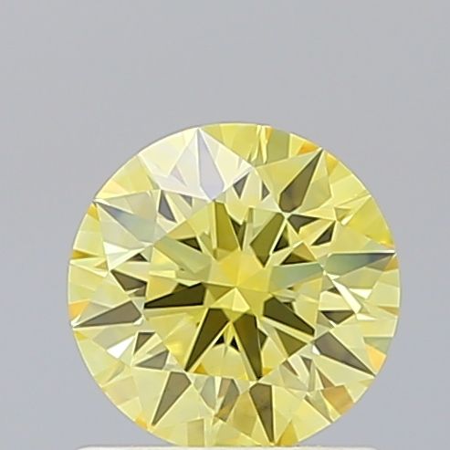Lab-Grown Round Diamond - 1.0 Carats, Fancy Vivid Yellow Color, VVS2 Clarity - Certified by IGI - Report Number: LG658494032
