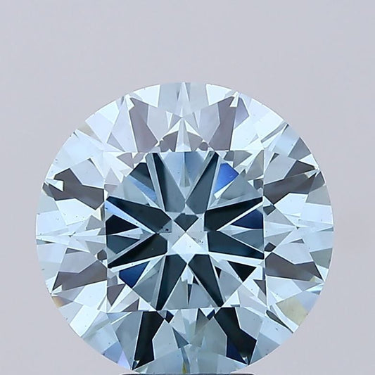 Lab-Grown Round Diamond - 6.01 Carats, Fancy Vivid Blue Color, VS2 Clarity - Certified by IGI - Report Number: LG681571688