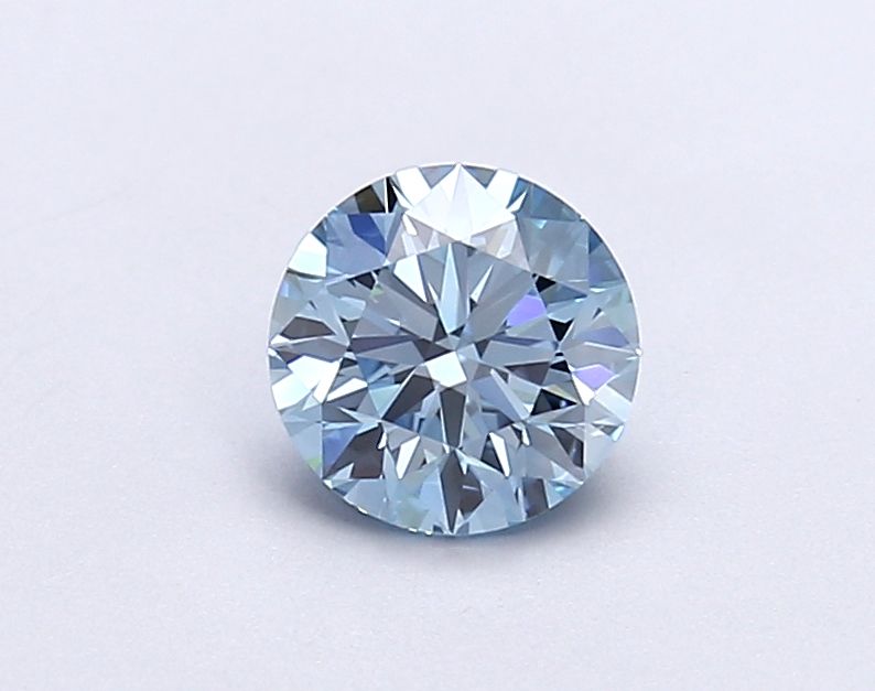 Lab-Grown Round Diamond - 0.81 Carats, Fancy Vivid Blue Color, VVS1 Clarity - Certified by IGI - Report Number: LG677505779