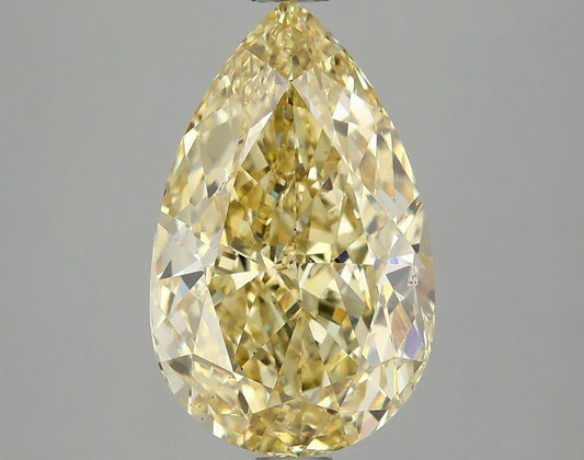 Lab-Grown Pear Diamond - 3.0 Carats, Fancy Intense Yellow Color, VS2 Clarity - Certified by IGI - Report Number: LG667455731