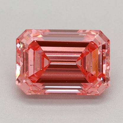 Lab-Grown Emerald Diamond - 0.82 Carats, Fancy Vivid Pink Color, VS2 Clarity - Certified by IGI - Report Number: LG642484930
