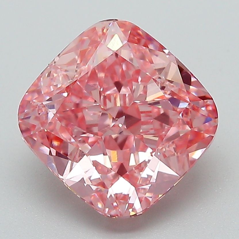 Lab-Grown Cushion Diamond - 3.57 Carats, Fancy Vivid Pink Color, VVS2 Clarity - Certified by IGI - Report Number: LG625418406